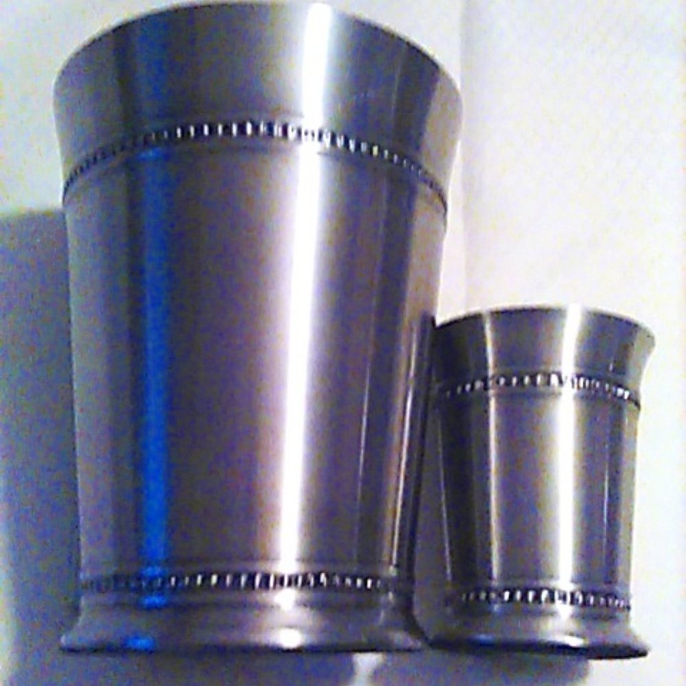 Kensington Pewter Toilet Bowl Brush Holder & Waste Basket Bathroom/Used as Vases